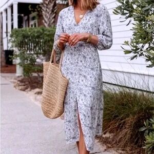 Splendid x CellajaneBlog Blue Floral‎ Maxi Dress S NWOT